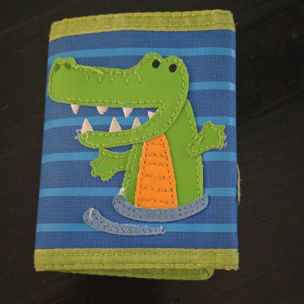 Playful Crocodile Kids Wallet - Blue and Green